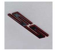 Pegatina de metal 3D con logotipo SS for coche, emblema for parrilla delantera, maletero y guardabarros(Sticker Black Red)