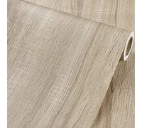 Pegatina de Muebles de Papel de Madera Clara en Rollo de Vinilo Adhesivo de Madera Rústica para Gabinetes Estantes Pegatina de Pared de Oficina, 40CMX3M