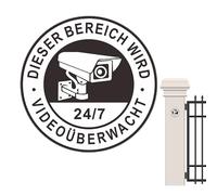 Pegatina de observación con cámara: señal de advertencia resistente a los rayos UV, etiqueta de seguridad desmontable, gráficos de protección exterior | Función de sensibilización al monitoreo