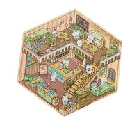 Pegatina de paisajismo, calcomanía de paisajismo de dibujos animados - Casa de calcomanía en miniatura apilamiento visual,Escena en miniatura de dibujos animados calcomanías de 3D para amig