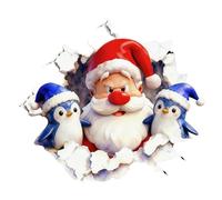 Pegatina de Papá Noel para pared, efecto 3D,