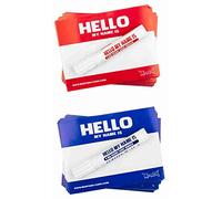 Pegatina de papel para pintar y pegar de Hello My Name Is Montana 200 - excelentes propiedades adhesivas, color rojo y azul con 2 bolígrafos, color negro y resistente al agua