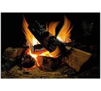 Pegatina de pared Chimenea con Leña ardiente, Llamas de Leña Decoración de Calcomanías de Pared (Grande Fuego ardiente)