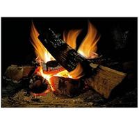 Pegatina de pared Chimenea con Leña ardiente, Llamas de Leña Decoración de Calcomanías de Pared (Medio Fuego ardiente)