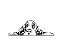 Pegatina de pared con dibujo de perro basset hound durmiendo para dormitorio, sala de estar, mascota, pared de habitación infantil, vinilo para el hogar-S-18x56cm-Black