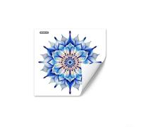 Pegatina de pared con diseño de mandala de loto, removible, para decoración del hogar, dormitorio, sala de estar, cristal, moderno, minimalista, arte de flores, 60 x 30 cm o 30 x 30 cm (B)