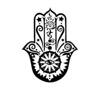 Pegatina de pared con forma de palma de loto, mano de Fátima, vinilo, decoración de pared, yoga, palma, PVC, decoración del hogar, dormitorio, pequeño, 32x42 cm