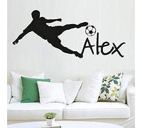 Pegatina de pared con nombre personalizado de deportes de fútbol de 57X130 cm, decoración del hogar, calcomanía extraíble, póster de pared impermeable, papel pintado de vinilo de material de PVC