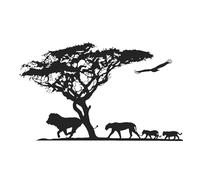 Pegatina de pared de árbol elefante negro pegatina de pared de un árbol de elefante africano manada de animales en zoo adhesivo de la jungla infantil papel pintado de habitación infantil