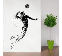 Pegatina de pared de atleta femenina de voleibol Vinilo de aplique Pegatina de arte de gimnasio Papel pintado de dormitorio