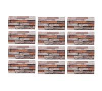 Pegatina de pared de azulejos de 12 piezas PVC Auto adhesivo impermeable Efecto de ladrillo retro Pegatina de pared para sala de estar dormitorio (FG-L05)