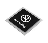 Pegatina de pared de goma negra con logotipo "Prohibición de fumar en los inodoros" (12 cm)