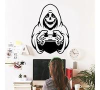 Pegatina de pared de juegos, calaveras monas, calcomanías con mando a distancia, salón de juegos, habitación secreta, decoración de pared casa, salón, dormitorio. 42x55cm