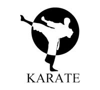 Pegatina de pared de karate para sala de estar, deportes, artes marciales, luchador, vinilo de lucha, calcomanía de pared, gimnasio, decoración moderna para el hogar, pequeña, 33x42 cm