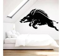 Pegatina de pared de vinilo autoadhesiva de jabalí negro mural de animales tribales decoración de dormitorio pegatina para el hogar