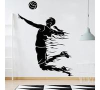 Pegatina de pared de voleibol, decoración artística para habitación deportiva, pelota pulsante, pegatina de pared deportiva para gimnasio, decoración de interiores, habitación de adolescente
