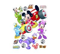 Pegatina de Pared, diseño de Mickey con Coche de Disney, película Multicolor, 65 x 85 cm
