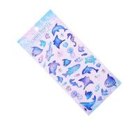 Pegatina de PVC en relieve con diseño de criatura marina motivacional para diario, cuaderno, álbumes de recortes, teléfono, laptop, decoración de peces