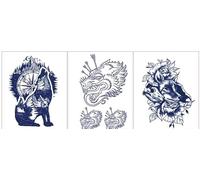 Pegatina De Tatuaje A Base De Hierbas, Resistente Al Agua, Sudor, Lobo, Jugo De Camino, Tatuaje De Planta Semipermanente, Pegatina De Tatuaje A Base De Hierbas