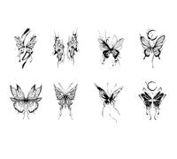 Pegatina De Tatuaje De Hierbas De Mariposa, Pegatina De Jugo Impermeable De Larga Duración, Cubre Cicatrices De Simulación No Reflectante