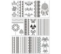 Pegatina De Tatuaje De Mandala De Novia Religiosa De Encaje 150X210MM A110