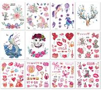 Pegatina De Tatuaje De Mariposa Con Purpurina Fresca, Pequeña, Resistente Al Agua, Con Degradado De Unicornio, Desechable 105 * 120mm A0088