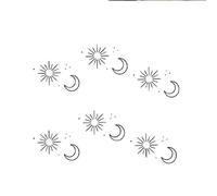 Pegatina De Tatuaje De Tótem De Sol Y Luna, Líneas Minimalistas En Blanco Y Negro, No Permanente, Resistente Al Agua