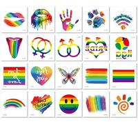 Pegatina De Tatuaje Infantil Con Diseño De Arcoíris, Resistente Al Agua, Ideal Para Grafitis, Fiestas, Amor, Pareja Y Cara. 60×60mm A0014