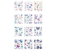 Pegatina De Tatuaje Temporal De Mariposa Con Degradado De Purpurina De Dibujos Animados A Prueba De Agua Dream Planet 105 * 120mm