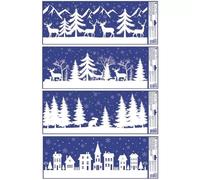Pegatina de ventana brillante de paisaje invernal - 60 x 23 cm, varios diseños