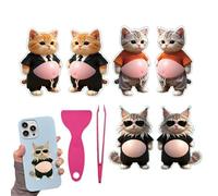 Pegatina de Vientre de Gato - Pegatinas 3D Suave Y Linda Conjunto De Pegatinas Animales De Dibujos Animados 6 Piezas Para | Divertidas Pegatinas Decorativas Para Cuadernos, Manuales Escolares,