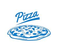 Pegatina de vinilo con logotipo de Pizza, pegatina de vinilo para ventana de restaurante, pizzería, tienda de pizza extraíble, póster artístico de pared, decoración de cocina, extragrande, 58x84cm