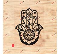 Pegatina de vinilo Hamsa Hand Khamsa Fatima Árabe - negro 15,2 cm - para coche, barco, portátil, troquelado, sin fondo.