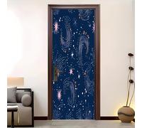 Pegatina Decorativa 3D Para Puerta 83x204 cm Espacio De EnsueñO Y RomáNtico Vinilo Autoadhesivo Pegatinas para Puertas Multicolor Impermeable para Dormitorio BañO, Cocina Y Oficina
