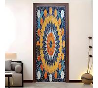 Pegatina Decorativa 3D Para Puerta 95x215 cm TóTem Bohemio Vinilo Autoadhesivo Pegatinas para Puertas MarróN Claro Impermeable para Dormitorio BañO, Cocina Y Oficina