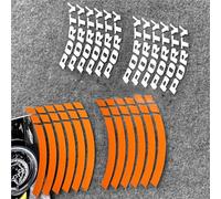 Pegatina Decorativa Accesorios De Motor para Yamaha Mio, Pegatina Reflectante Deportiva para Cubo Rueda Motocicleta, Calcomanías En Tiras para Llanta Scooter(Orange)