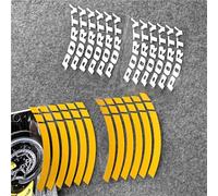 Pegatina Decorativa Accesorios De Motor para Yamaha Mio, Pegatina Reflectante Deportiva para Cubo Rueda Motocicleta, Calcomanías En Tiras para Llanta Scooter(Gold)