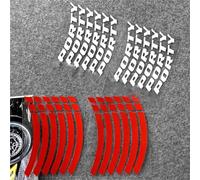 Pegatina Decorativa Accesorios De Motor para Yamaha Mio, Pegatina Reflectante Deportiva para Cubo Rueda Motocicleta, Calcomanías En Tiras para Llanta Scooter(Rosso)
