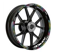 Pegatina Decorativa Calcomanías De Cubo Cinta Rayada Llanta para Yamaha TMAX 500 530 560SX Reflectantes para Motocicleta Pegatina Modificación Neumático Rueda(Natural)