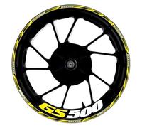 Pegatina Decorativa Calcomanías Reflectantes Impermeables para Llanta, Pegatinas Decorativas para Suzuki GS500 Cubo De Rueda Delantera Y Trasera Pegatina 17 Pulgadas(Jaune)