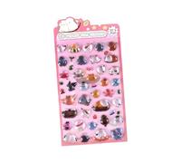 Pegatina decorativa de PVC con relieve de animales para niños, motivacional para botella de agua, cuaderno, diario, planificador, álbum de recortes, diario en relieve