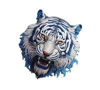 Pegatina decorativa para coche - Etiqueta engomada del coche con cabeza de tigre 3D, pegatina impermeable antiarañazos y motocicleta | Diseño de cabeza de tigre de porcelana azul y, decoración
