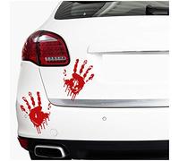 Pegatina decorativa para Halloween, manos sangrientas y pies, sangre, terrorífica, lámina terrorífica, para coche, ventana, jardín de invierno, accesorio de fiesta (K029 Manos)