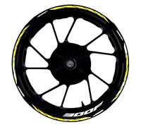Pegatina Decorativa Pegatina De Llanta Reflectante Impermeable Decorativa para Motocicleta para Honda CB300F Pegatinas Cubo Rueda Delantera Y Trasera 17 Pulgadas(Jaune)