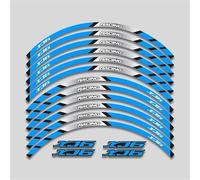 Pegatina Decorativa Pegatinas para Llanta De Motocicleta 17 Pulgadas, Impermeables, Decorativas, con Rayas Reflectantes para Buje Rueda, para Yamaha XJ6 X J6(BLU)