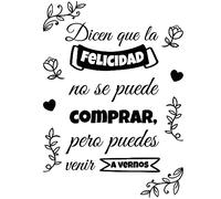 Pegatina Decorativa Peluquería Vinilo decorar salón de peluquería y barber shop. Decoración salón belleza pegatinas pared (DICEN QUE LA FELICIDAD)