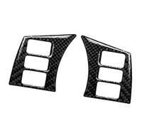Pegatina del Volante, for Nissan, 350Z 2003-2009, 2 Piezas de Fibra de Carbono, Cubierta de botón de Volante, decoración Interior, Pegatinas Negras de Fibra de Carbono