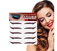 Pegatina delineador de ojos, 5 pares de plantillas para delineador automático instantáneo, fácil de aplicar, herramienta de delineador de ojos, etiqueta engomada del delineador de ojos, plantilla de