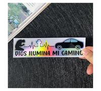 Pegatina "Dios ilumina mi camino" for motocicleta, tanque de combustible, casco, vinilo decorativo impermeable.(B,25x7cm)