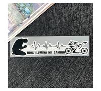 Pegatina "Dios ilumina mi camino" for motocicleta, tanque de combustible, casco, vinilo decorativo impermeable.(C,25x7cm)